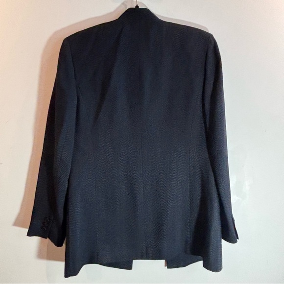 EMANUEL UNGARO Sz 6 Textured Pattern Lined Longer Line Smooth Lapel Blazer - Picture 6 of 10